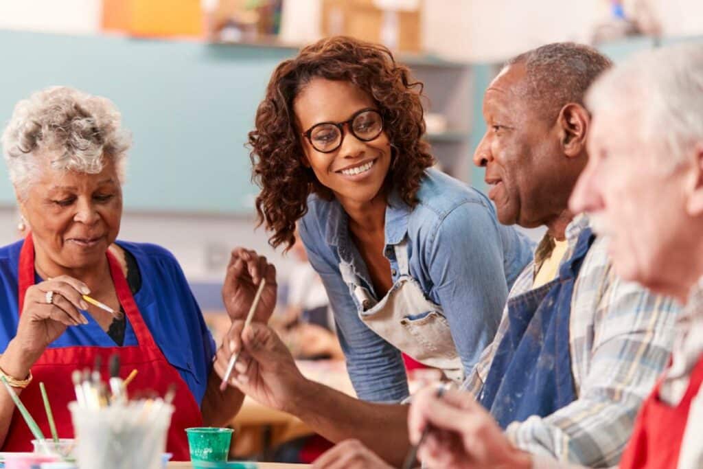 Main Street | Seniors making art with instructor